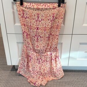 Joie Pink and Orange Patterned Women romper